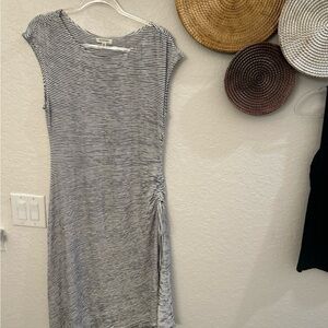 Max‎ Studio Black and White Striped Midi Dress